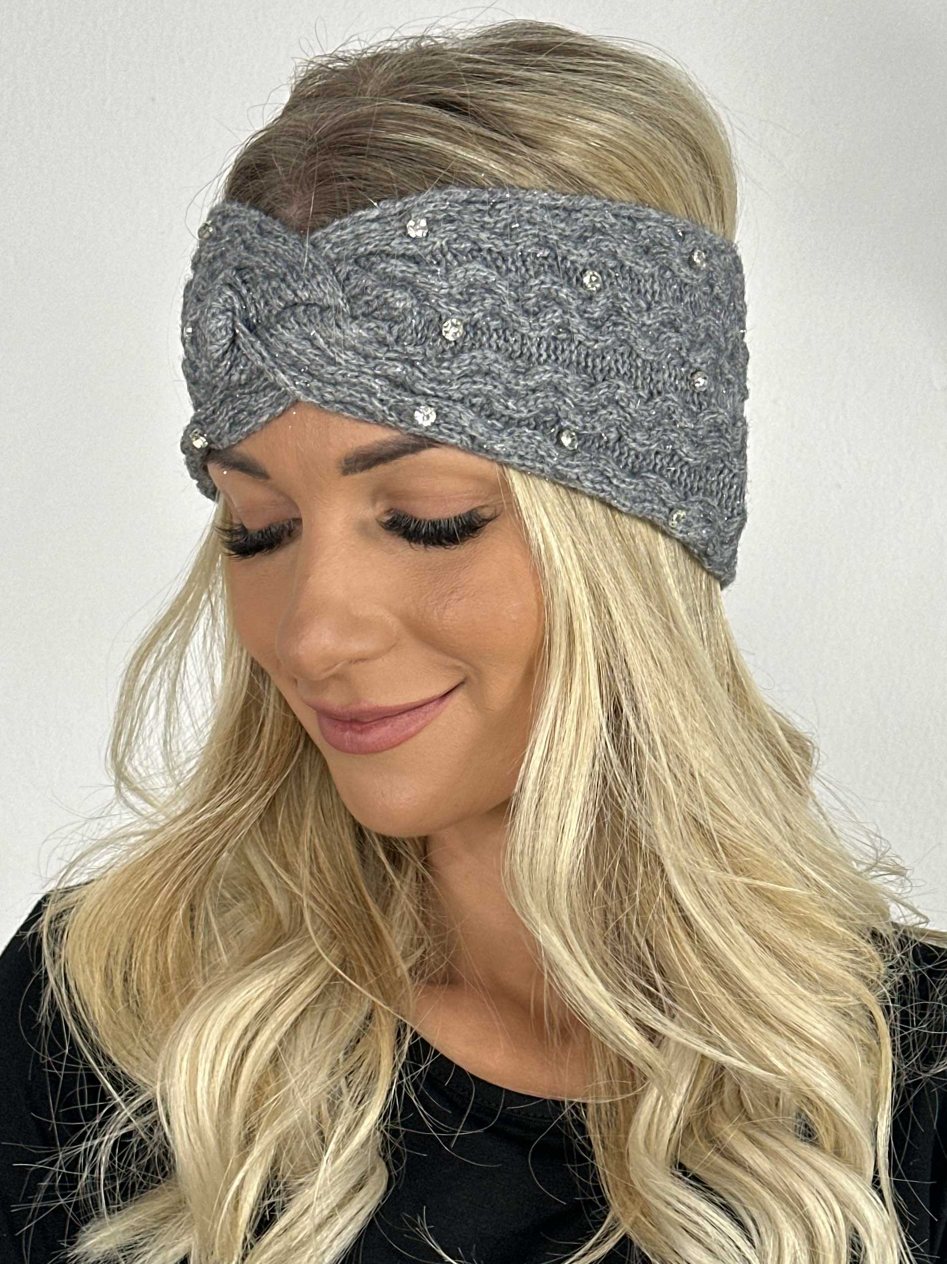 Daisy - Pannband med glittertrådar och fuskpäls